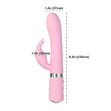 Роскошный кролик с ротацией и вибрацией Pillow Talk Lively, Pink, кристалл Сваровски