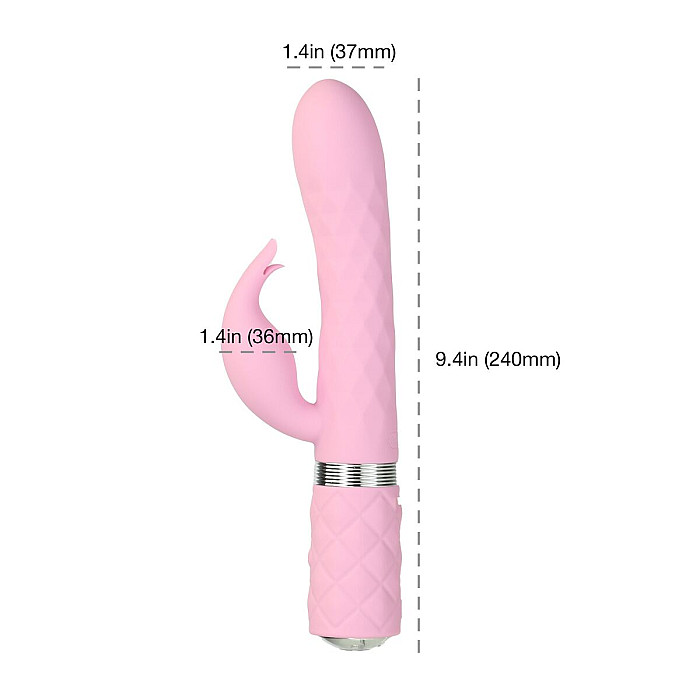 Роскошный кролик с ротацией и вибрацией Pillow Talk Lively, Pink, кристалл Сваровски