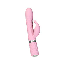 Роскошный кролик с ротацией и вибрацией Pillow Talk Lively, Pink, кристалл Сваровски