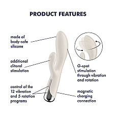 Вибратор-кролик с ротацией Satisfyer Spinning Rabbit 1 Beige, 3 мотора