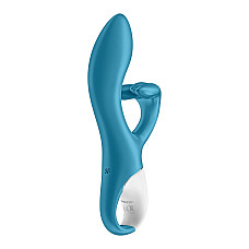 Вибратор кролик с тройным отростком Satisfyer Embrace me Turquoise, 2 мотора, диаметр 3,6 см