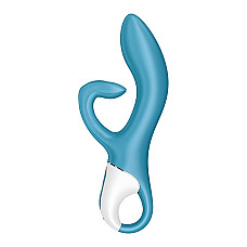 Вибратор кролик с тройным отростком Satisfyer Embrace me Turquoise, 2 мотора, диаметр 3,6 см