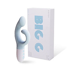 Вибратор-кролик для точки G KISTOY Big G Blue, изогнутый отросток, автоматический подогрев