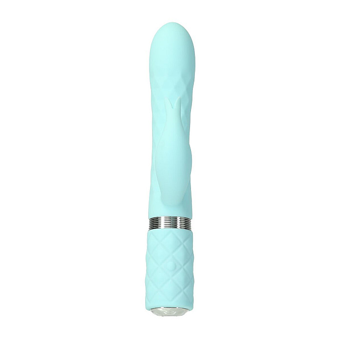 Роскошный кролик с ротацией и вибрацией Pillow Talk Lively, Teal, кристалл Сваровски