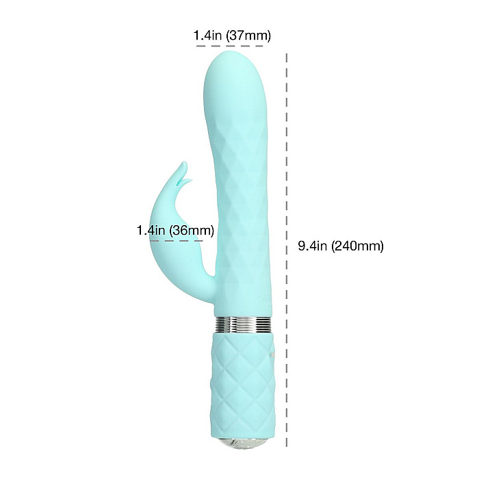 Роскошный кролик с ротацией и вибрацией Pillow Talk Lively, Teal, кристалл Сваровски
