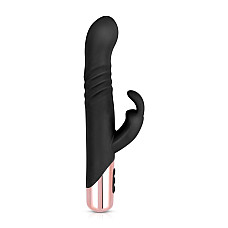 Вібратор-кролик Rosy Gold - Rabbit Vibrator with thrusting function - Black