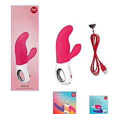 Вібратор-кролик Fun Factory MISS BI pink/white, 2 незалежні мотори, діаметр 4,2 см