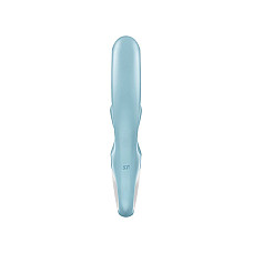 Вибратор-кролик Satisfyer Love Me Blue, гибкий, отросток с тройным кончиком
