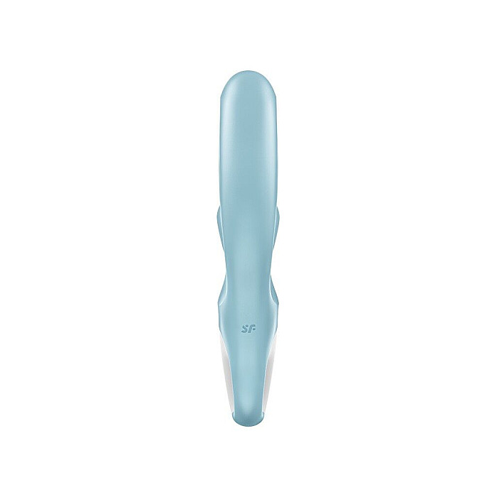 Вибратор-кролик Satisfyer Love Me Blue, гибкий, отросток с тройным кончиком