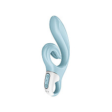 Вибратор-кролик Satisfyer Love Me Blue, гибкий, отросток с тройным кончиком