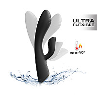 Вібратор-кролик з підігрівом Dorcel FLEXI RABBIT BLACK, гнучкий стовбур