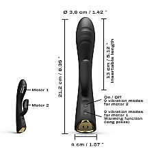 Вибратор-кролик с подогревом Dorcel FLEXI RABBIT BLACK, гибкий ствол