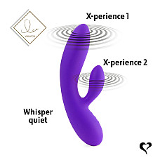 Гнучкий вібратор кролик з двома моторами FeelzToys Lea Rabbit Vibrator Medium Purple
