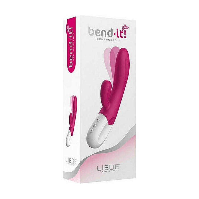 Вибратор-кролик Liebe Bend It Plus Rechargeable Cerise, гибкий, 2 мотора, 10 режимов