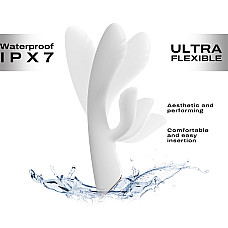 Вібратор-кролик з підігрівом Dorcel FLEXI RABBIT WHITE, гнучкий стовбур