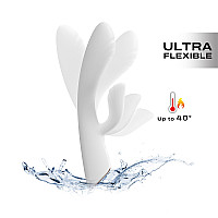 Вибратор-кролик с подогревом Dorcel FLEXI RABBIT WHITE, гибкий ствол