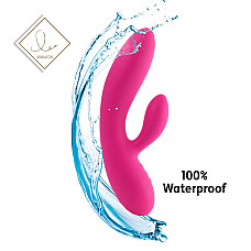 Гнучкий вібратор кролик з двома моторами FeelzToys Lea Rabbit Vibrator Rubine Red