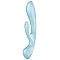 Двухсторонний вибратор-кролик Satisfyer Triple Oh Light Blue, 3 мотора, рукоятка-массажер