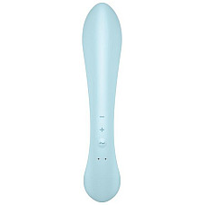 Двухсторонний вибратор-кролик Satisfyer Triple Oh Light Blue, 3 мотора, рукоятка-массажер