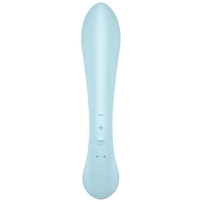 Двухсторонний вибратор-кролик Satisfyer Triple Oh Light Blue, 3 мотора, рукоятка-массажер