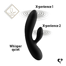 Гнучкий вібратор кролик з двома моторами FeelzToys Lea Rabbit Vibrator Black
