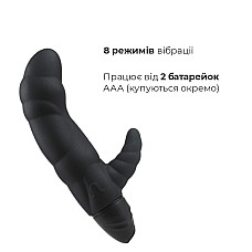 Вібратор рельєфний Adrien Lastic Typhoon Black зі стимуляцією точки G, два мотори