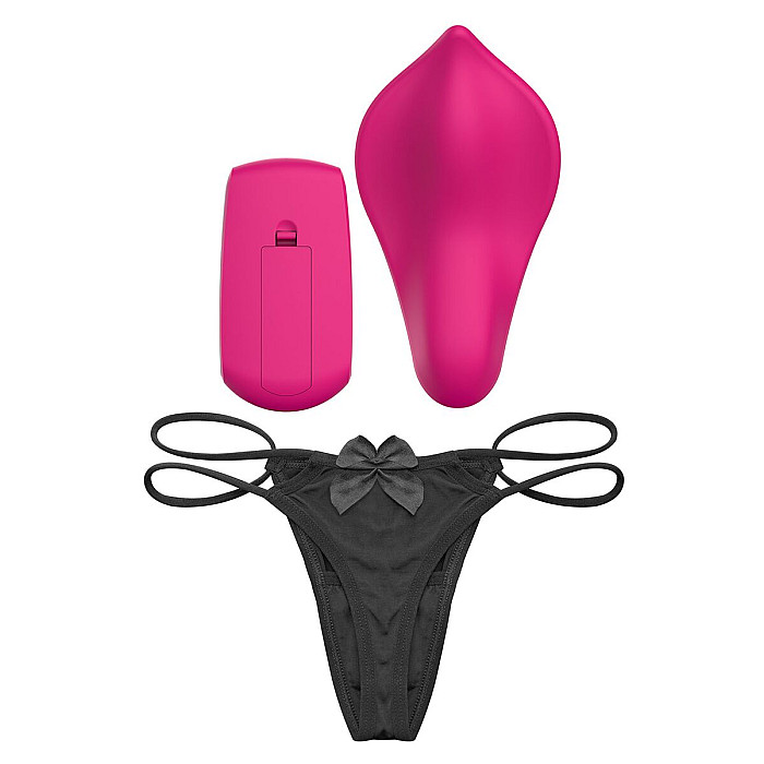 Вибратор в трусики Liebe Panty Vibe Recargable Cerise, нагрев до 39 °C, пульт, трусики S-M в комплекте