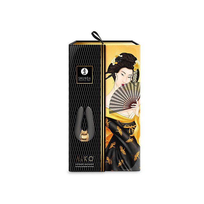 Вибратор для клитора Shunga Aiko Black, гибкие кончики