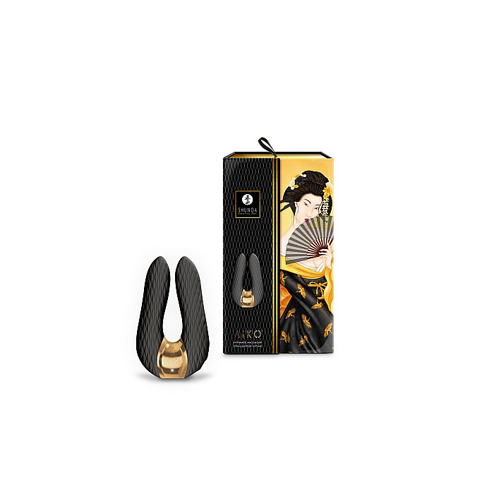 Вибратор для клитора Shunga Aiko Black, гибкие кончики