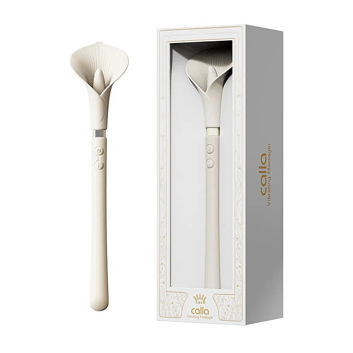 Роскошный вибромассажер Zalo – Calla Ivory White, двусторонний, 2 мотора