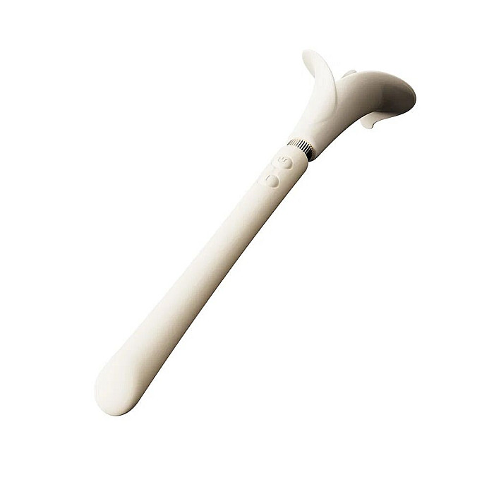 Роскошный вибромассажер Zalo – Calla Ivory White, двусторонний, 2 мотора