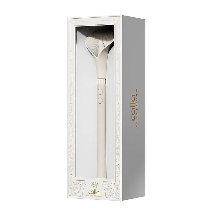 Роскошный вибромассажер Zalo – Calla Ivory White, двусторонний, 2 мотора