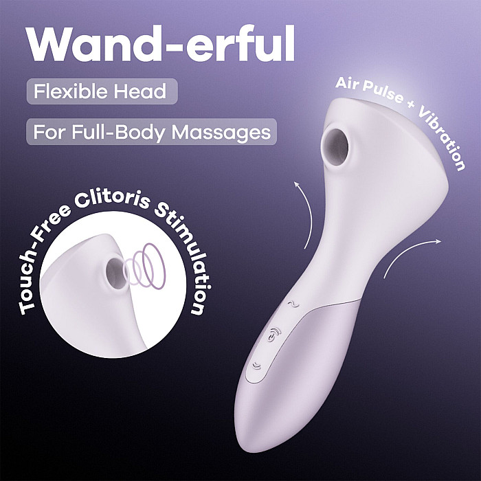 Вібромасажер Satisfyer Wand-erful з вакуумною кліторальною стимуляцією