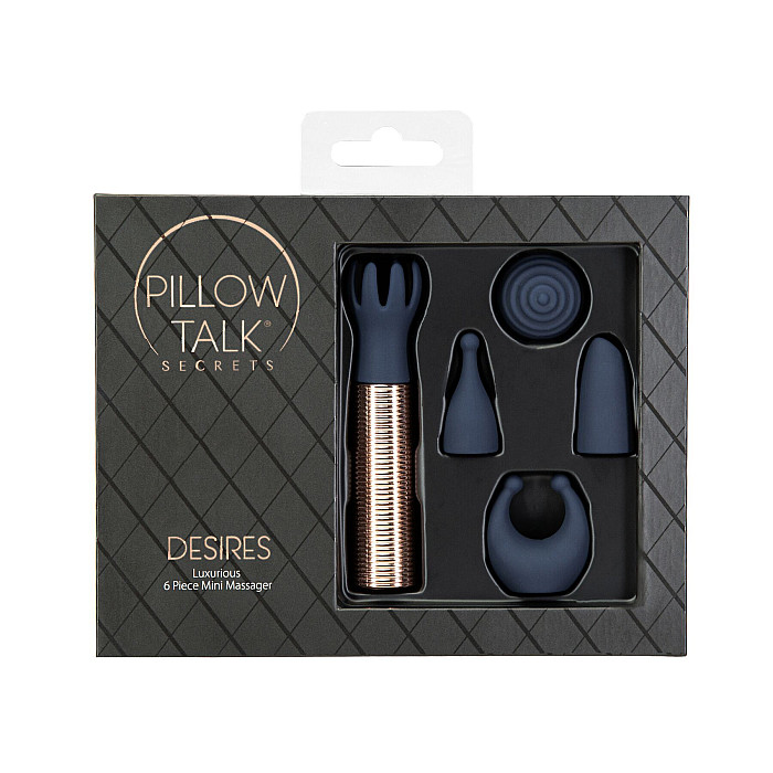Вибромассажер Pillow Talk Secrets Desires 6-Piece Mini Massager Set - Navy