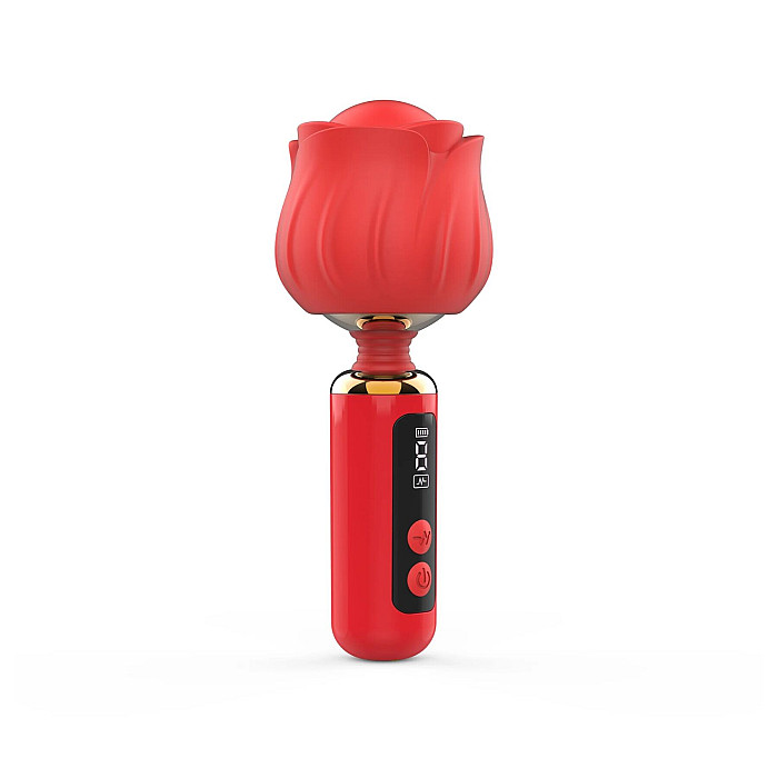 Вибромассажер Loviss Rose Mini Massage Wand Vibrator, головка в виде розы, 9 режимов