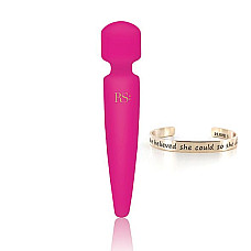 Вибромассажер Rianne S: Bella Mini Wand Rose, 10 режимов, медицинский силикон, подарочная упаковка
