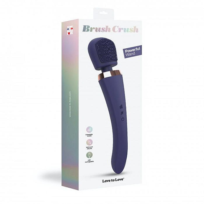 Вибромассажер с силиконовой щеточкой Love to Love Brush Crush – Midnight Indigo