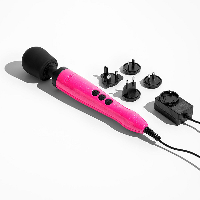 Вибромассажер DOXY Die Cast Massager Hot Pink, очень мощный, питание 220В, металлический корпус