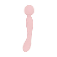 Двусторонний массажер-вибратор Good Vibes Only – SIMI Double-Sided Wand Vibrator Soft Silicone – Pink