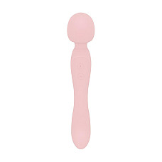 Двусторонний массажер-вибратор Good Vibes Only – SIMI Double-Sided Wand Vibrator Soft Silicone – Pink