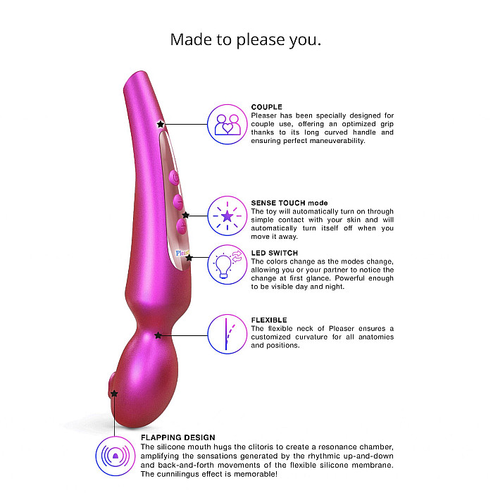 Стимулятор для клитора Love To Love Pleaser Iridescent Berry, эффект постукивания, 5 режимов
