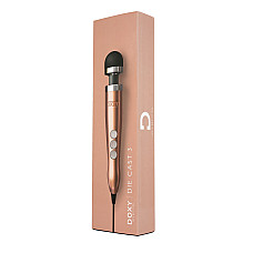 Вибромассажер DOXY Die Cast 3 Rose Gold, очень мощный, питание 220В, металлический корпус