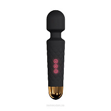 Мини-вибромассажер Dorcel Wand Wanderful Black мощный, водонепроницаемый, 18 режимов работы