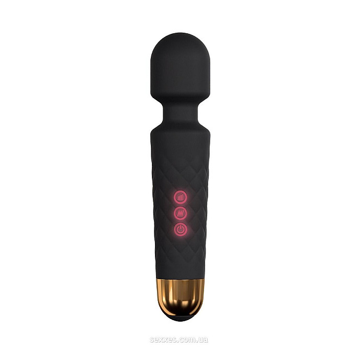 Мини-вибромассажер Dorcel Wand Wanderful Black мощный, водонепроницаемый, 18 режимов работы