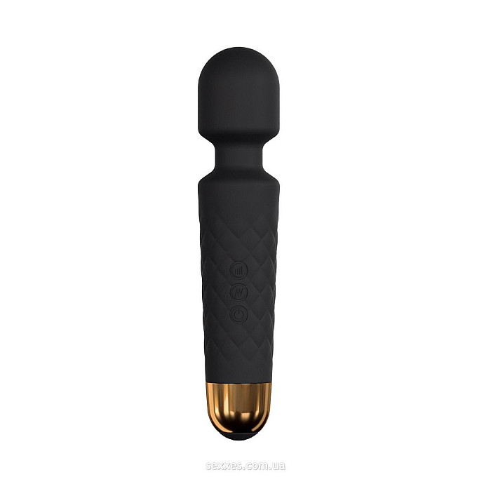 Мини-вибромассажер Dorcel Wand Wanderful Black мощный, водонепроницаемый, 18 режимов работы