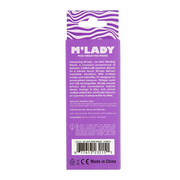 Вібромасажер M’Lady Mini Vibrating Wand Purple