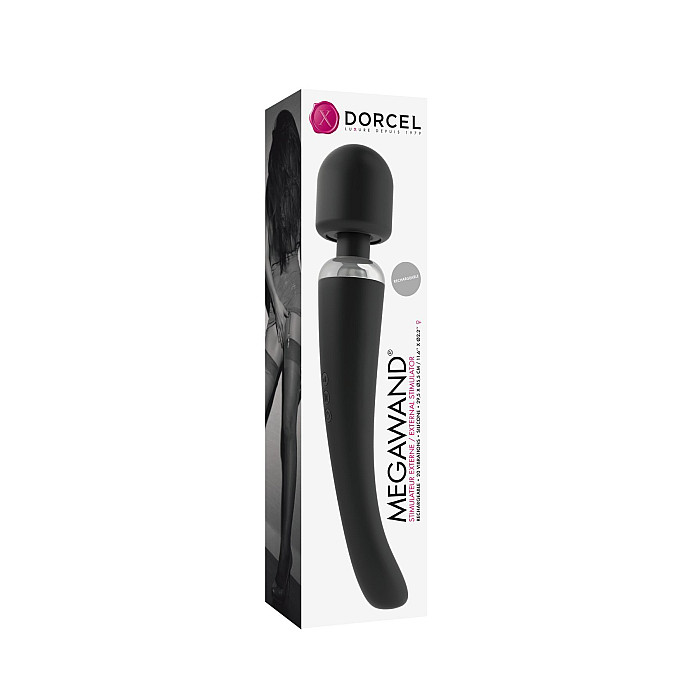 Мощный вибромассажер Dorcel Megawand Black перезаряжаемый, 160 режимов