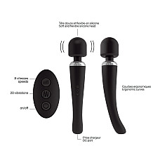 Мощный вибромассажер Dorcel Megawand Black перезаряжаемый, 160 режимов