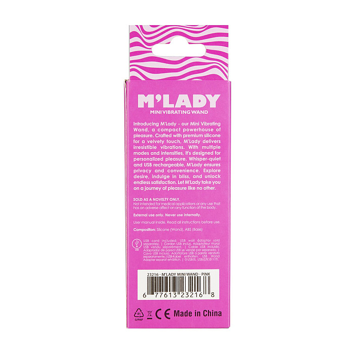 Вібромасажер M’Lady Mini Vibrating Wand Pink