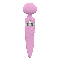 Вибромассажер 2в1 PILLOW TALK - Sultry Pink, классический массажер и вибратор с ротацией, подогрев